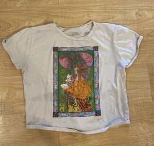 Pink Floyd Marquee London Graphic Tshirt  L Croptop White Distressed - Picture 1 of 5