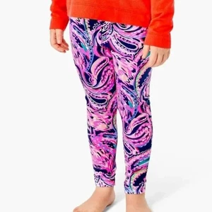 Lilly Pulitzer Girls Colorful Maia Flock To the top Stretch Leggings Size L - Picture 1 of 11