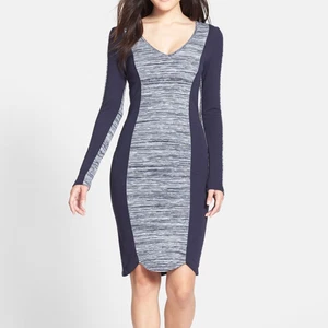 French Connection Bodycon-Kleid Jakobsmuschel Colorblock Gr. 10 Utility blau neu mit Etikett - Bild 1 von 4