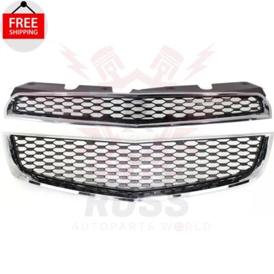 New Front Bumper Upper Lower Grille Chrome Black For 2010-2015 Chevrolet Equinox Foto 1 de 4