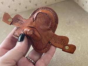Dollhouse Miniature Cowboy Western Leather Saddle Old Brown 1:12 Horse Rodeo - Picture 1 of 10