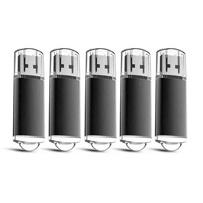 MEMORITY 5x USB Stick 2.0 Schwarz Speicherstick 1GB 2GB 4GB 8GB 16GB 32GB 64GB 5er Set