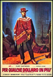 Por unos pocos dólares más cartel de película italiana impresión de lona imán nevera 6x8 grande - Imagen 1 de 2