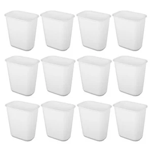 Sterilite Rectangular Wastebasket 5.5 Gallon Open Top Trash Bin, 12 Pack, White - Picture 1 of 5