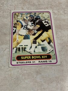 1980 Topps Super Bowl XIV . Pittsburgh Steelers/Los Angeles Rams #494