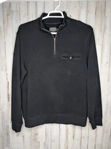 Pendleton Mens 1/4 ZIP Sweater Black Large 100% Cotton Long Sleeve - Picture 1 of 8