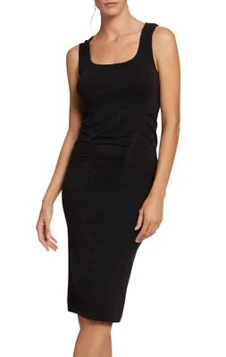 Wolford Black Juno Body Con Dress Sz Small Ruching Seamless Shaping Midi Fitted - Image 1 of 4