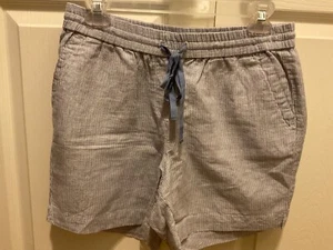 TALBOTS Shorts Womens PS Blue/White Stripe Elastic Waist Drawstring Pull On-NWT - Picture 1 of 11