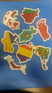 8 National flag/country Themed Stickers For Laptop, Suitcase Folder Etc - Picture 1 of 1