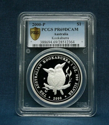 2000-P $1 PROOF AUSTRALIA KOOKABURRA PCGS PR69 DCAM *VERY RARE* - Image 1 of 2