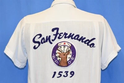 CAMISA DE HOMBRE DE COLECCIÓN AÑOS 50 SAN FERNANDO ELKS LODGE #1539 BPOE BOWLING ABOTONADA S  Foto 1 de 4