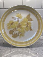 Royal China Fantasy Vendome Dinner Plate U.S.A. Yellow Gold White With Edge Band