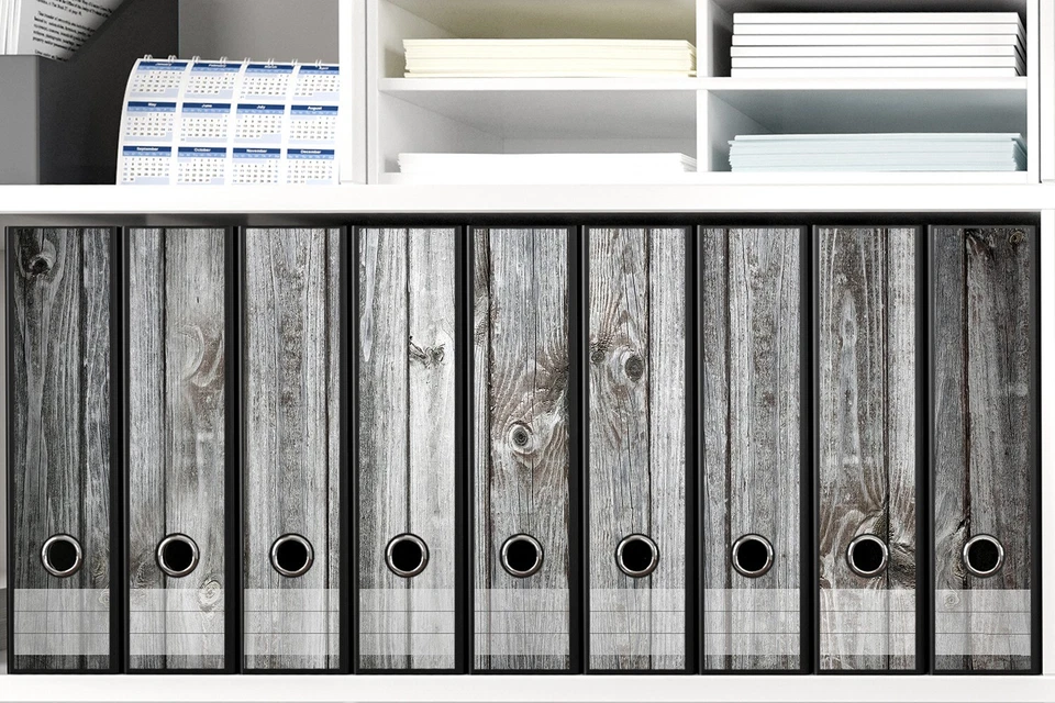 Wallario Ordner Etiketten Sticker breit schmal selbstklebend - Holz-Optik - Bild 1 von 1