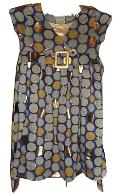 BONNIE JEAN - VESTIDO DE PUNTO ELÁSTICO A LUNARES DORADO BRILLANTE, PÚRPURA Y GRIS - NIÑAS 5 Foto 1 de 2