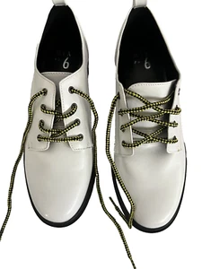 Mix Nr. 6 Gustava Oxford Plateau Schnürschuhe 9M Weiß Kunstleder Neu - Bild 1 von 5