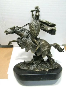 European Bronze Finery KAMIKO Warrior on Horse Sculpture - Picture 1 of 9