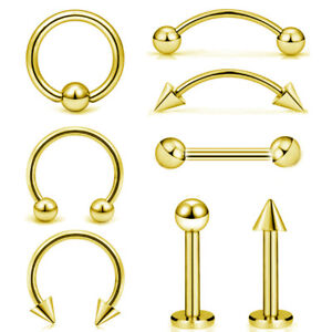 16G Nose Ring Eyebrow Lip Studs Earrings Surgical Steel Body Piercing Set 8 PCS
