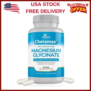 Chelamax Magnesium Glycinate.Dead Sea Magnesium Supplement for Restful Sleep,Mus - Picture 1 of 24