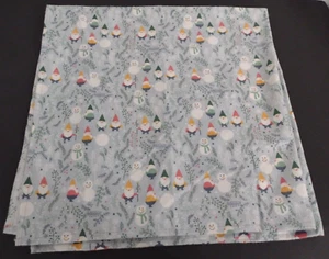 Winter Gnomes Baby Blanket Flannel 36 x 35.5 Handmade Building Snowmen - Picture 1 of 9