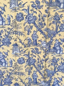 PAGODA ASIAN TOILE Custom Drapes Curtains Valances Palm Beach Ming Chinoiserie - Picture 1 of 12