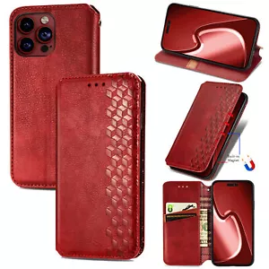 For Various Phone Magnetic Closure Leather Card Wallet Case Flip Stand Cover HOT - Picture 1 of 11