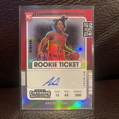 2022 Panini Contenders Ayo Dosunmu Rookie Ticket Premium Chrome On Card Auto SSP - Image 1 of 2