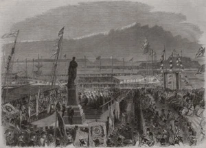 Enthüllung der Prinz Albert Gedenkstatue in Guernsey. Kanalinseln 1863 - Bild 1 von 1