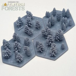 BattleTech Forests 1.25" Hex Set of 4 | TTRPG Scenery, Game Terrain - Picture 1 of 10