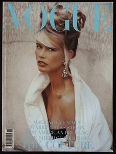 VOGUE October 1989 CLAUDIA SCHIFFER Linda Evangelista TATJANA PATITZ @ NEAR MINT - Foto 1 di 17