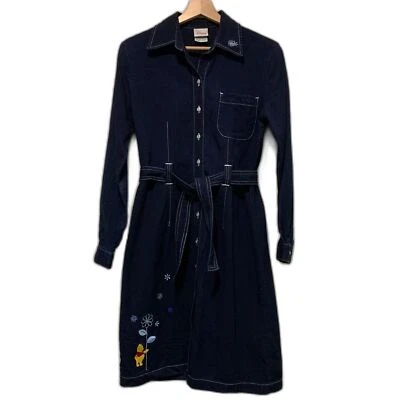 Disney Store Winnie The Pooh Tencel Algodón Denim Oscuro Camisa Vestido Talla Pequeña Foto 1 de 4