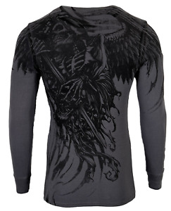 Xtreme Couture by Affliction Men's Thermal Shirt WLEDING DEATH Biker