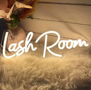 Lash Room Sign For Spa Beauty Room Nail Brows Lashes ‎15.75"x5.73"x04" Open Box - Picture 1 of 6