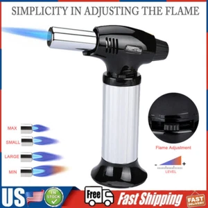 Refillable Windproof Butane Gas Lighter Jet Torch Welding Gun Adjustable Flame - Picture 1 of 11