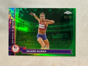 2024 Topps cromo Juegos Olímpicos de Estados Unidos refractor verde Valarie Allman/99 #190 - Imagen 1 de 2