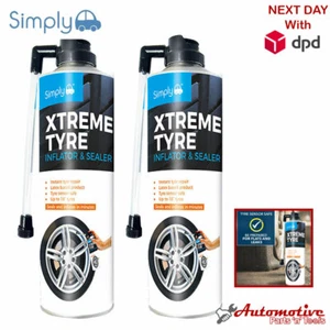 2x Xtreme Pneumatico Auto Guarnizioni & Gonfiaggio Istantaneo Sigillante Weld - Foto 1 di 7