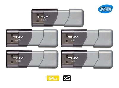 PNY Turbo Attaché 3.0 64GB Flash Drive Thumb Drive Pen Drive (5 Pack) - Image 1 of 4