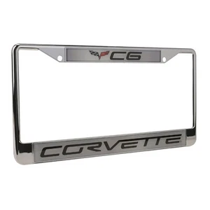 Marco de matrícula Corvette C6 2005-2013 con logotipo y guión - Imagen 1 de 4