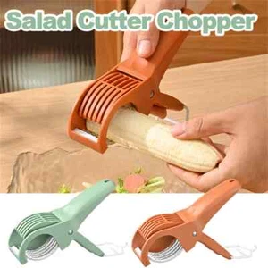 2 juegos cortador de ensaladas picador manual rebanador de plátano rebanador de frutas y verduras cocina - Imagen 1 de 7