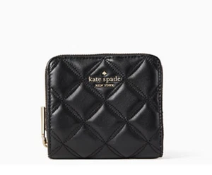 Kate Spade Natalia gesteppte kleine Geldbörse aus Glattleder mit umlaufendem Reißverschluss WLR00646 - Bild 1 von 3