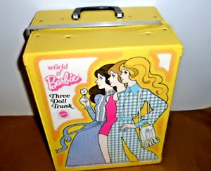 MOD Mattel GIALLO 3 DOLL WORLD OF BARBIE CUSTODIA PORTAOGGETTI #7900 1974 - Foto 1 di 18