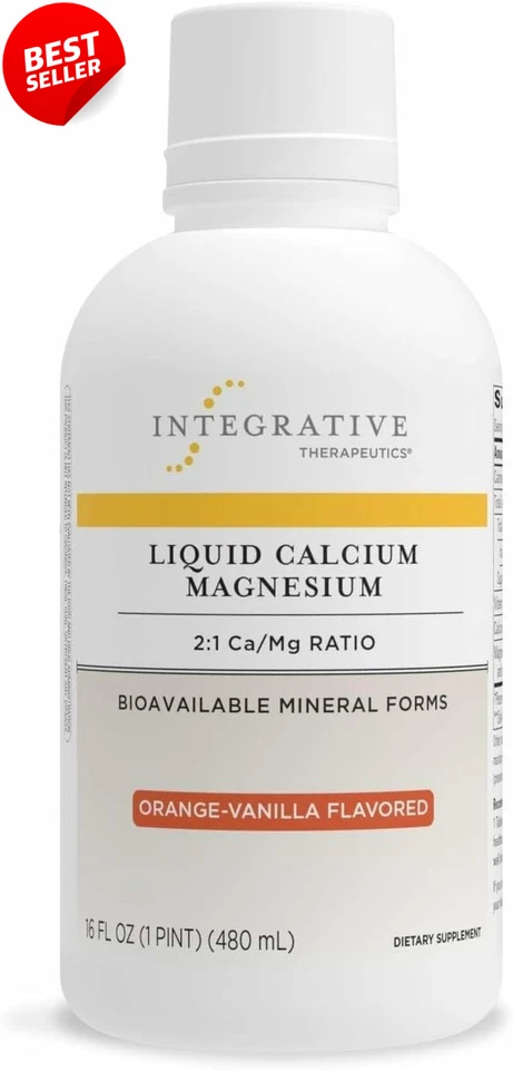 Calcio líquido magnesio 2:1 soporte óseo naranja vainilla sin azúcar EE. UU. Foto 1 de 4