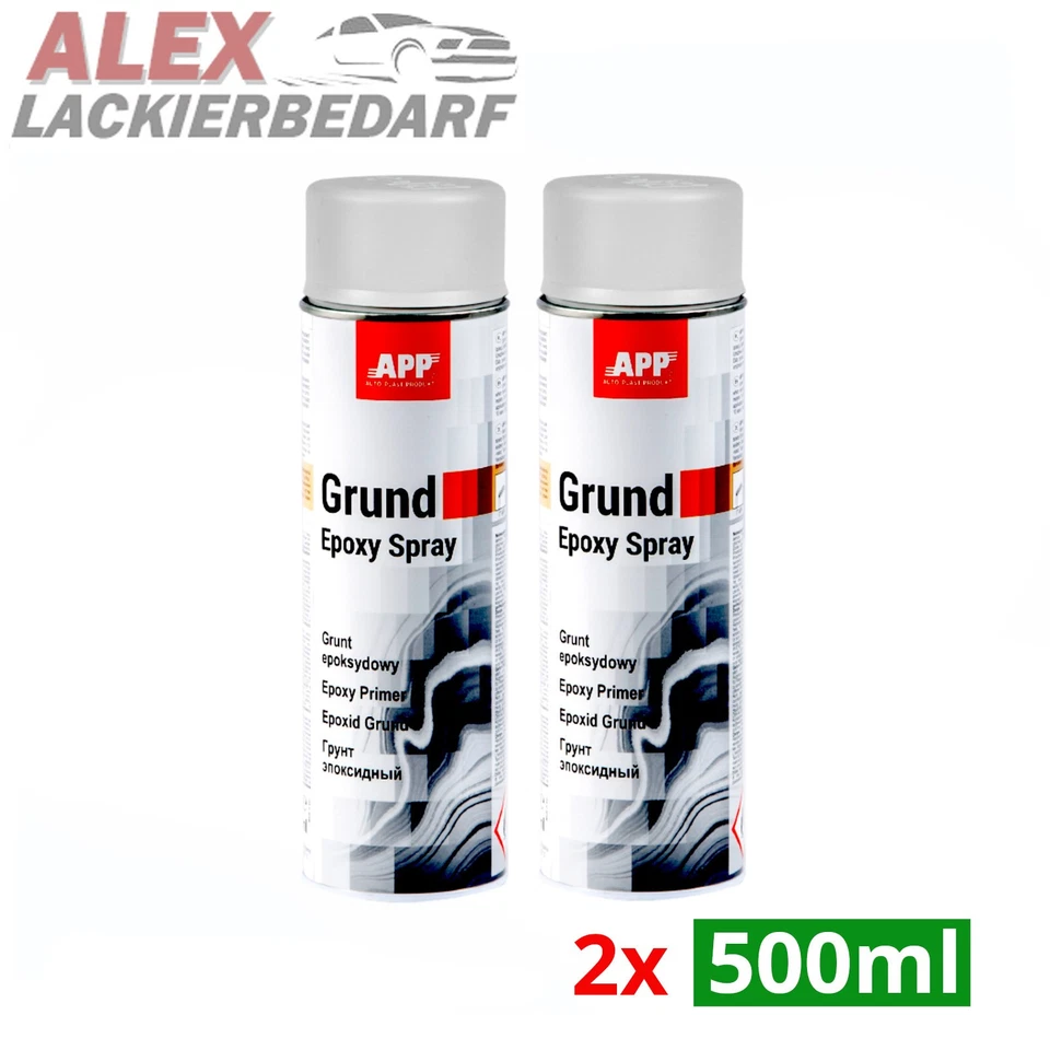2 x 1K Epoxy Primer Grundierung Epoxidharz Epoxydharz Spray 500ml GRAU - Bild 1 von 1