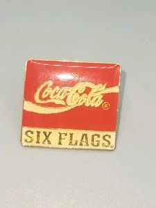 Vintage Six Flags Atlanta Coca Cola Lapl Pin - Picture 1 of 2