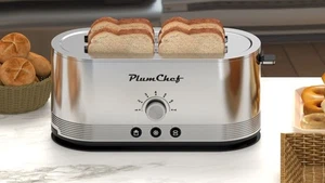 4-Slice Toaster, 7 Browning Settings, Defrost/Reheat Functions, Removable Crumb  - Picture 1 of 12