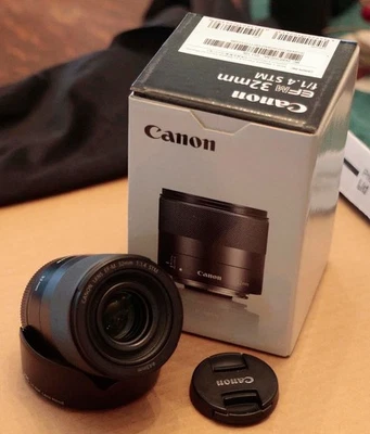 Canon EF-M 32mm f/1.4 STM Lens   with Bonus lens hood - Image 1 of 2
