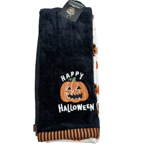 Paquete de 2 toallas de cocina de algodón de Halloween Hyde & Eek calabaza Jack-O’-Lantern nuevas con etiquetas - Imagen 1 de 4