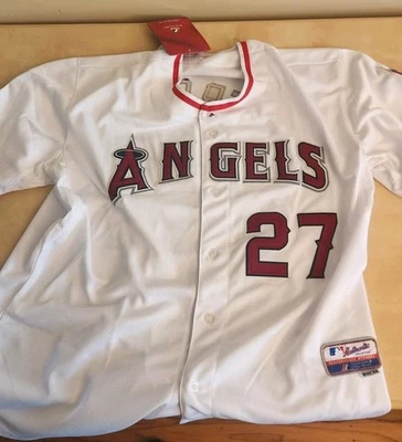 Mike Trout 2011 Los Angeles Angels Home White w/ 50th & Team Patch - Image 1 of 4