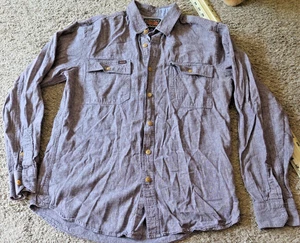 Volcom Jeans Genuine Gray Button Down Long Sleeve Shirt - Size M/M - Picture 1 of 6