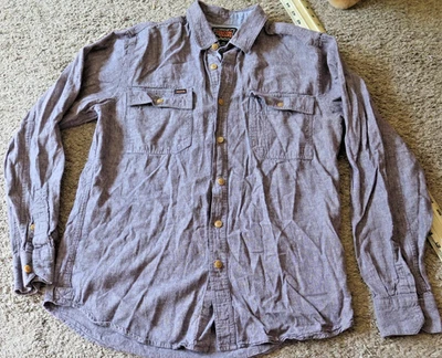 Volcom Jeans Genuine Gray Button Down Long Sleeve Shirt - Size M/M - Image 1 of 4