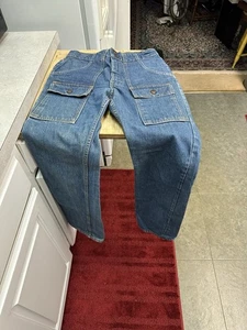 Vintage Levi Denim Cargo Pants With Snap Pockets Red Tag Ladies Or Kid - Picture 1 of 9